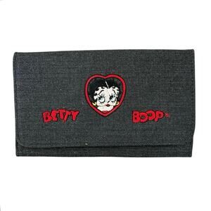 Betty Boop Gray Sparkle Embroidered Wallet